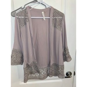 Crochet Panel open front cardigan